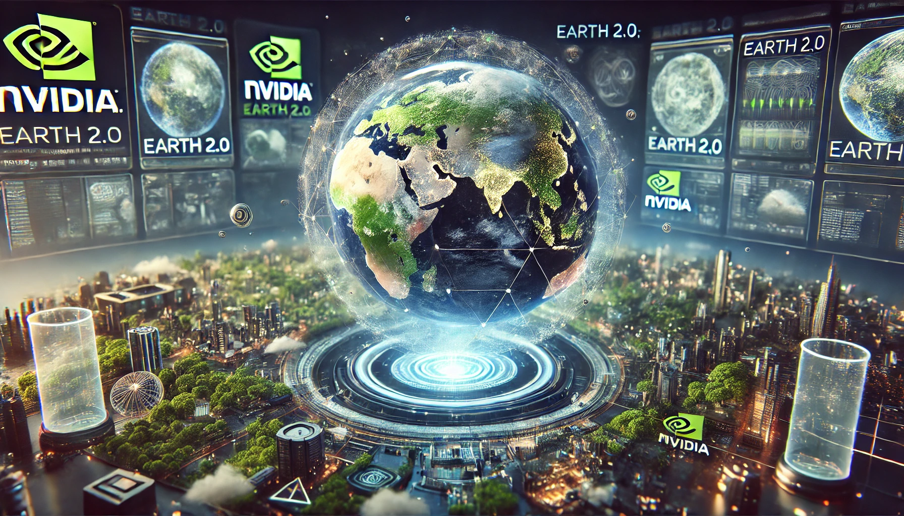 Earth 2.0, A digital planet by nvidia concept art.